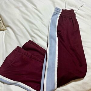 Abercrombie & Fitch Burgundy and Light Blue sweatpants